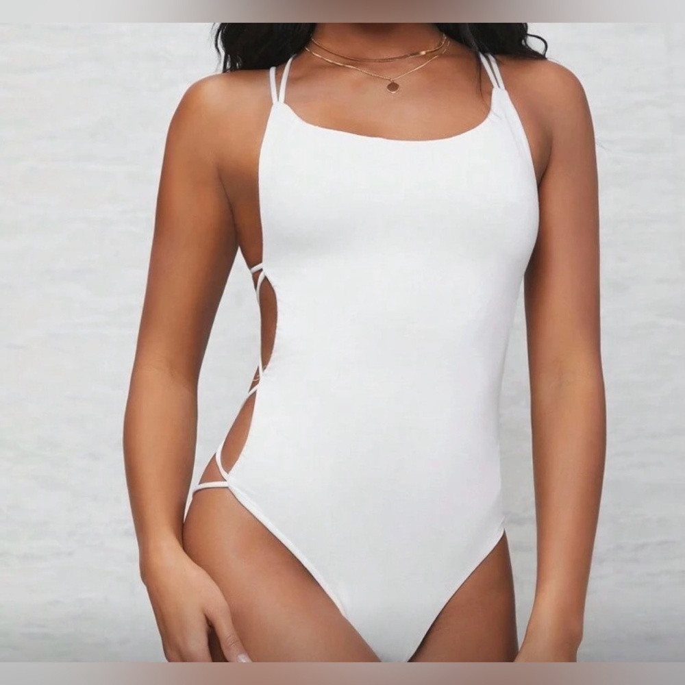 SHEIN White Strappy Bodysuit